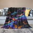 thumbnail image 2 of Orinice Cute Flying Butterfly Blanket Gifts for Women Girls Beautiful Butterflies Black Flannel Throw Blankets Super Soft Cozy Couch Bed Living Room Travel Valentines Birthday Decor  50x60in, 2 of 6