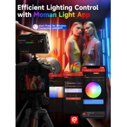 Moman LED Light On Camera,Portable RGB Video Lights 2500-9000K CRI 95+ APP Control with Cold Shoe For Photography