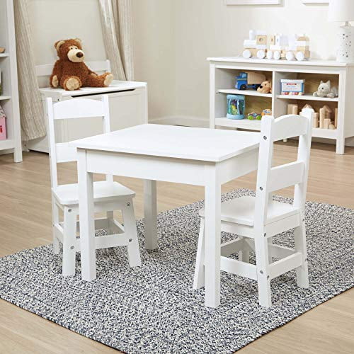 Melissa & Doug Solid Wood Table & Chairs (Sturdy Wooden Construction, 150-Pound Capacity, Easy to Assemble, 3-Piece Set, 50.8 cm W x 59.69 cm H x 52.07 cm L)