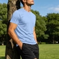 thumbnail image 6 of SAWOBUUN Mens Quick Dry Athletic T-Shirt Short Sleeve Moisture Wicking Workout Top Lightweight Breathable Stretch Gym Running Tee, 6 of 9