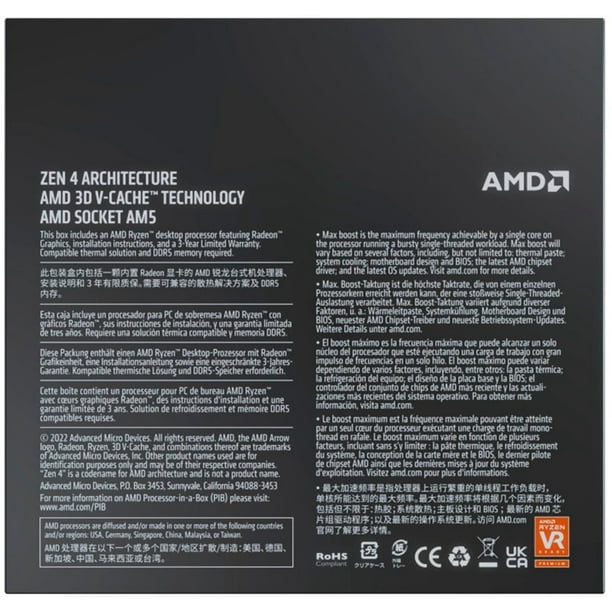 AMD Ryzen 7 7800X3D - 4.2 GHz - 8-core - 16 threads - 96 MB cache