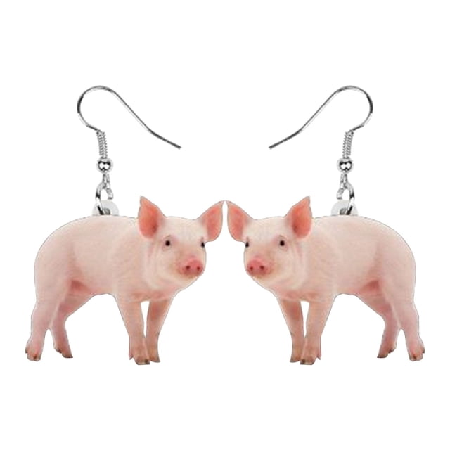 Pendientes acrílicos con forma de cerdo