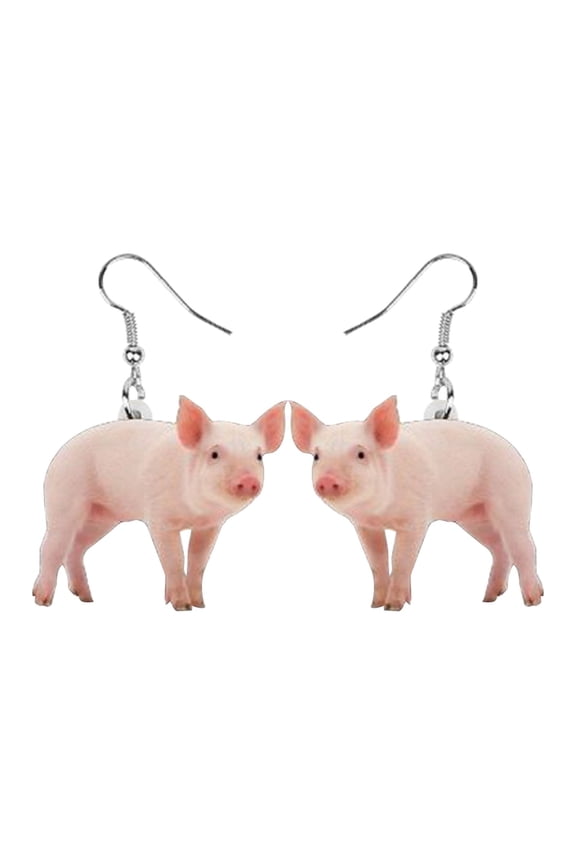 Acrylic Piggy Earrings Acrylic Fun Animal Pig Earrings