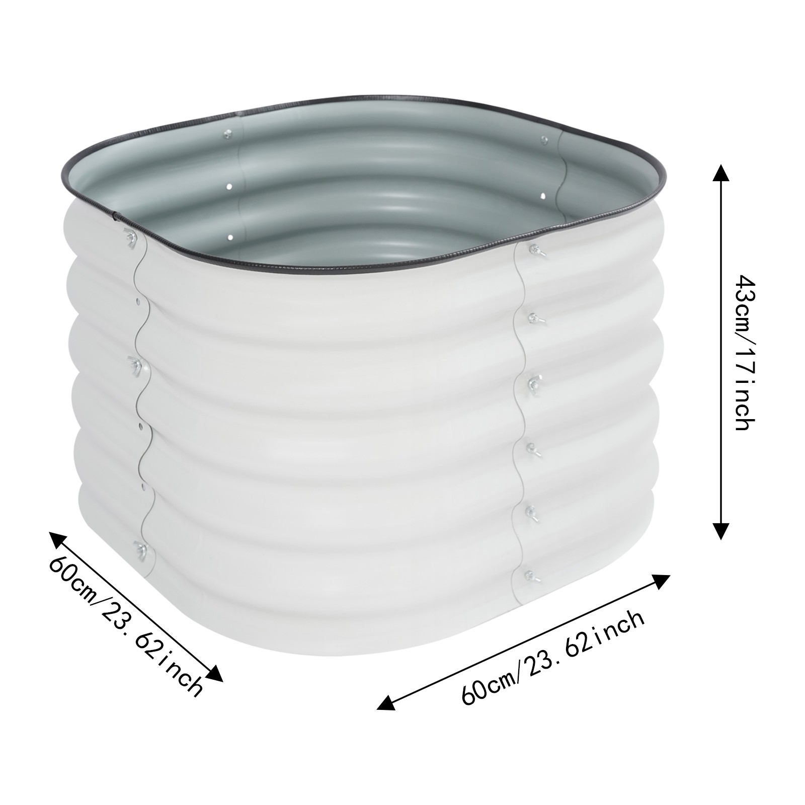 DENEST 2-Pack Round Raised Garden Bed for Outdoor Planting and Balcony Use