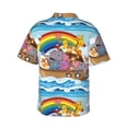 thumbnail image 3 of Balery Rainbow Animals on Noah's Ark Print Men's Hawaiian Shirts Short Sleeve Beach Shirt Relaxed Fit Vacation Button Down Shirts-Medium, 3 of 9