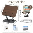 thumbnail image 4 of ZYNERY Book Stand for Reading, Book Holder with Bookmarks, Height & Angle Adjustable, 360° Rotating Base, Foldable and Portable, Lightweight for Office, Kitchen, Recipe, Tablets, Laptops, 4 of 6