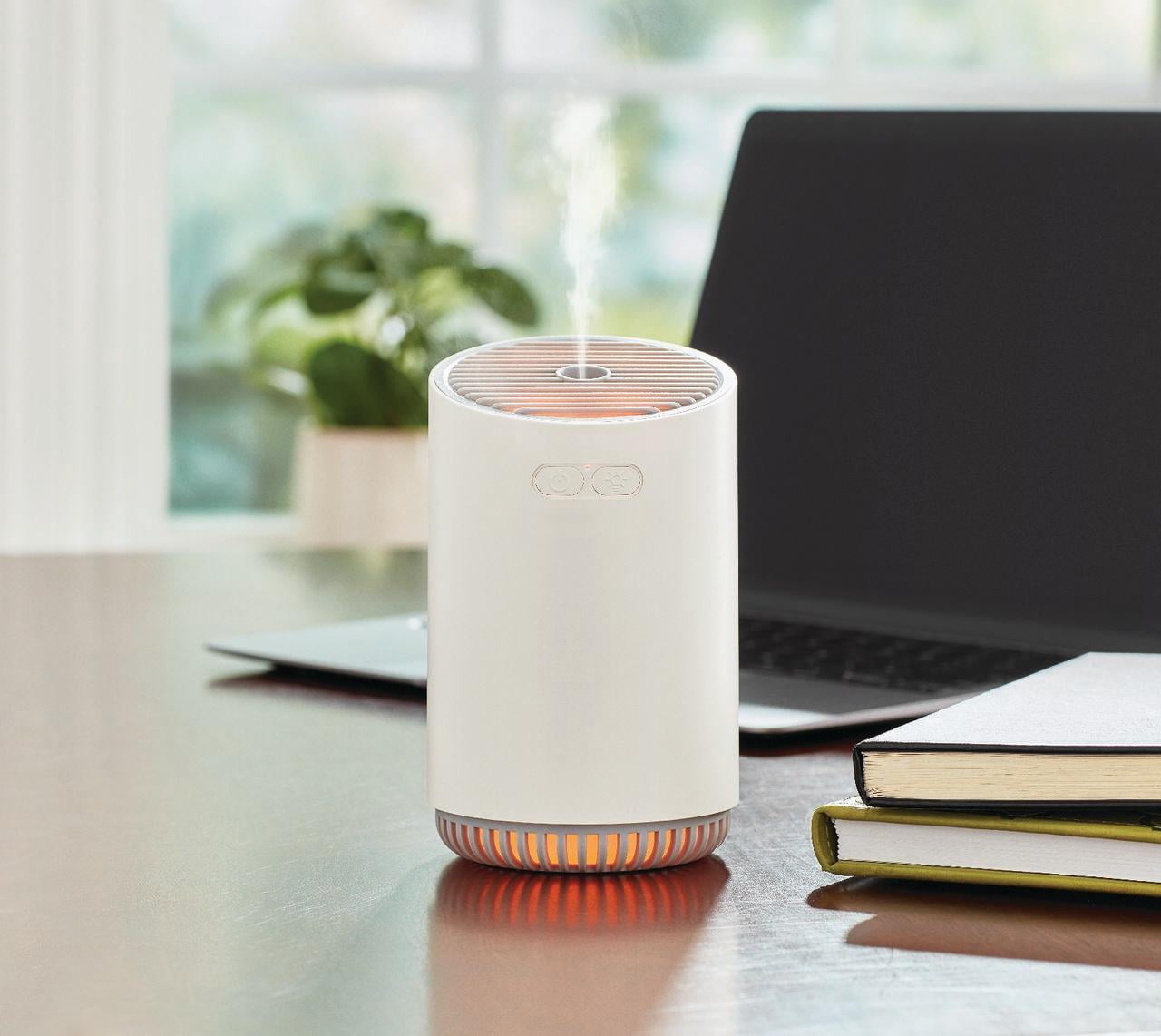 Mainstays Brand Rechargeable Cool Mist Travel Humidifier 320 ml with 7-Color LED Lights,MHD-02VD,Vanilla Dream
