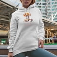 thumbnail image 2 of Book & Rainy Day Lover Quote with Flowers, Books & Cup of Coffee Painting Art Merch Gift, White Hooded Sweatshirt or Hoodie, Small, 2 of 5