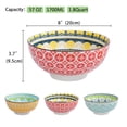 thumbnail image 3 of AHX Multicolor 3-Piece Round Porcelain Serving Bowl Set,57-oz Large Salad Bowls,8-inch, 3 of 8