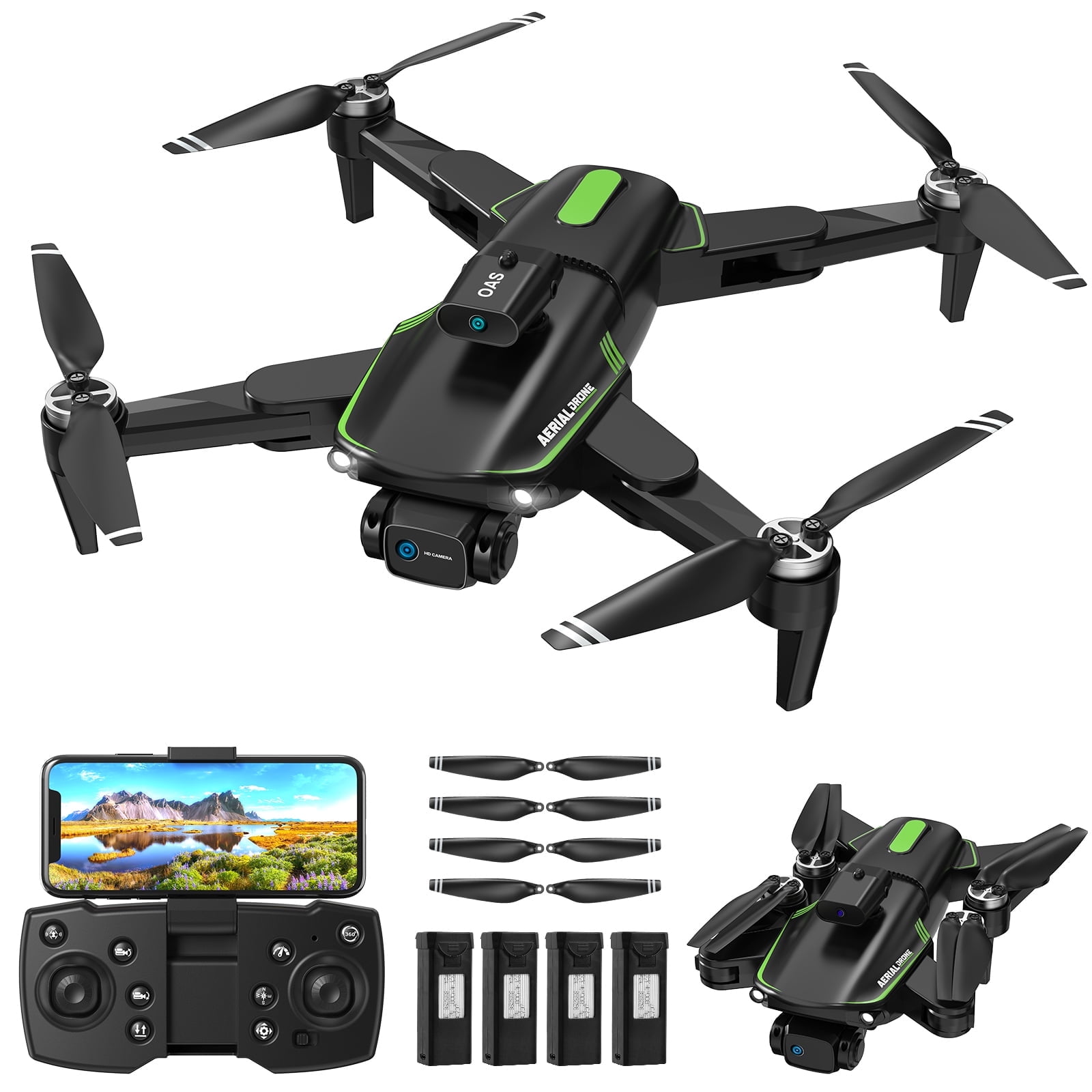 VILINICE Drone with Camera for Adults, Dual HD Cameras 90°Adjustable Lens, Brushless Motor, Optical Flow Positioning, Headless Mode, 12.6*11*2.8in