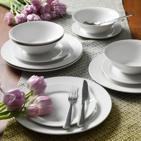 Gibson Home Everyday Round 12-Piece Dinnerware (Best Everyday White Dishes)