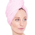 thumbnail image 2 of Perfect Hair Towel Absorbent Microfiber Fabric Bath Hair Wrap Twirl and Hook Design - 2 Pack (Blanco) Spark Innovators PHT-WHT-2PK, 2 of 4