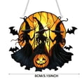 thumbnail image 3 of Clearance Under $1! 1PC Double-Sided Acrylic Witch Pendant, Vivid Halloween Hanging Ornament for Porch & Window, Acrylic, (One Size, Black), 3 of 6