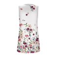 thumbnail image 4 of Women's Color Block Ruffled Square Neck Sleeveless Tank Top, Striped Casual Summer Shirt with Floral Accents,Light pink XL, 4 of 5