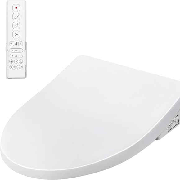 Electric bidet toilet seat-elongated smart heated seat con endless warm water ewater wand cleaning wireless remote self-clean adjustable nozzle y easy installation