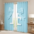 thumbnail image 2 of Erosebridal Monogrammed F Curtains and Drapes (52x63), Initial Letter 30%-50% Blackout Curtains for Bedroom, Blue Bow Curtains for Living Room, Window Curtains Bedroom Decor, 2 of 6