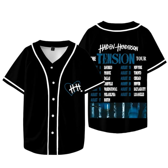 Haiden Henderson la Tension Tour Veste de Baseball Tee Unisexe Mode T-shirts à Manches Courtes