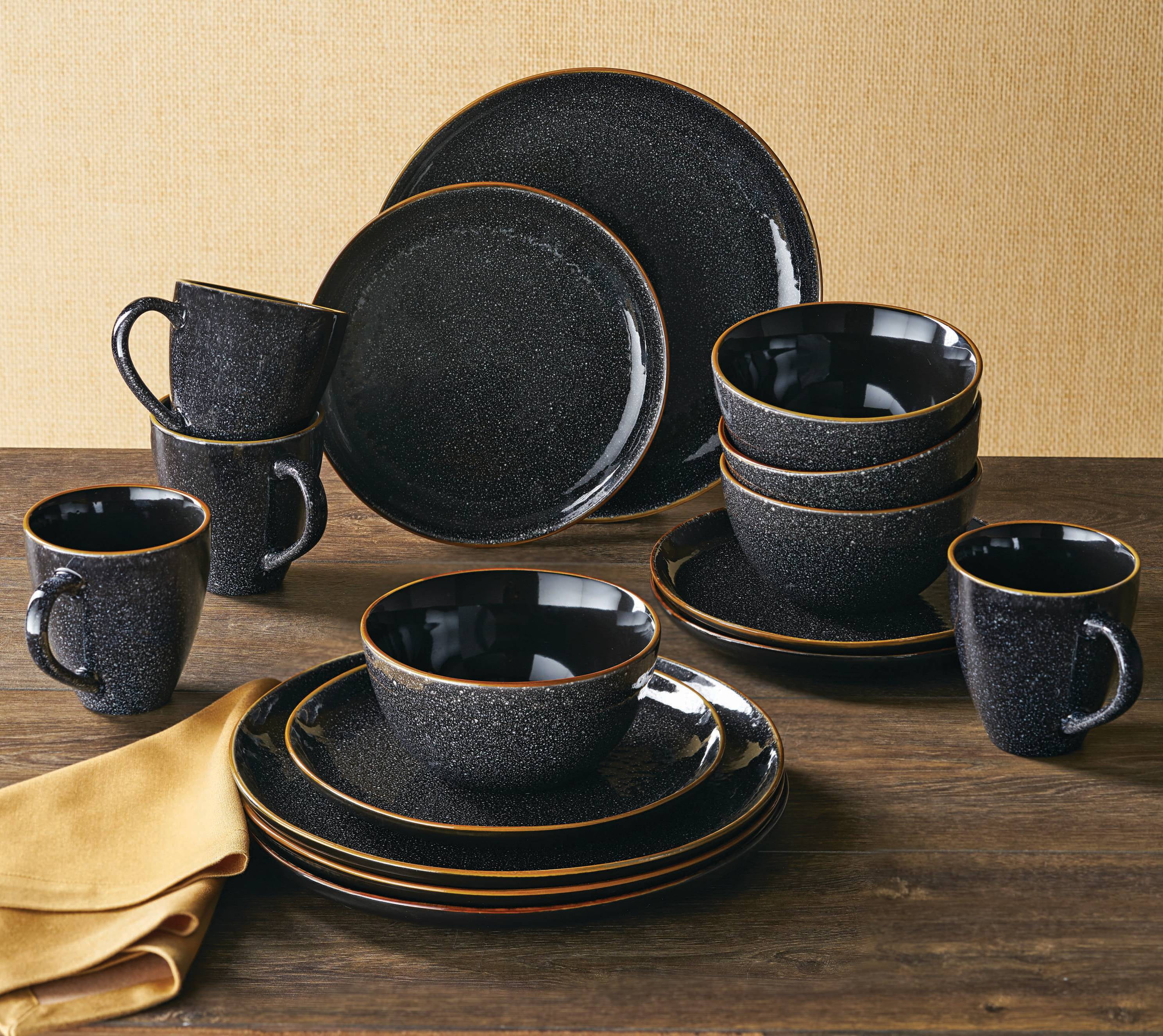 black dinnerware set