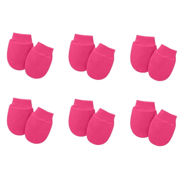 Odeerbi 6 Pack Guantes Sin Arañazos Mitas Protectoras de Algodón Suave Para Niños Niñas 0-12 Meses