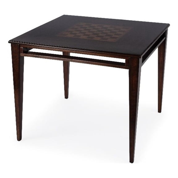 Beaumont Lane Mid-Century 36" Square Wood Game Table in Cherry Brown