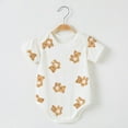 thumbnail image 2 of Hrsba Kids Onesie Pajamas, KidsRompers For 0-11M Infants Bear Short Sleeve Breathable Bodysuit Thin Romper, 2 of 3