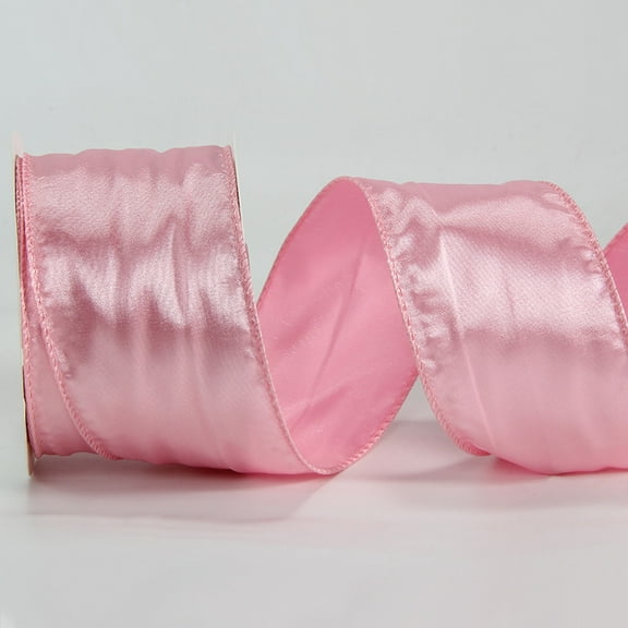 1 Roll Satin 2.5 inch Wide Antique Pink Christmas Ribbon for Tree Decorations, Wreaths, Large Bows Making, Garlands, Gift Wrapping, Home Decor Craft- Continuous 20 Yards