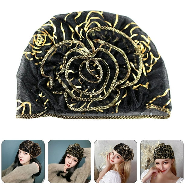 BESTYASH Gorro Turbante Elástico Para Con Estampado De En Negro De