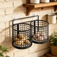 thumbnail image 2 of No Drill Wall Mounted Storage Rack, Kitchen Ginger Garlic Storage Basket, Household Spice Jar Organizer, No Drill Wall Mounted Storage Rack, 2 of 7