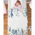 thumbnail image 4 of Blue Christmas Poinsettia Throw Blankets, Winter Eucalyptus Leaves Soft Fleece Blanket Decorative for Home Sofa Couch Chair Living Bedroom,30x40 Inches,, 4 of 6