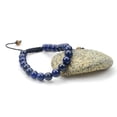 thumbnail image 4 of Fashion Jewery men Women Beautiful Lapis Lazuli Round Gemstone Macrame Style adjustable Bracelet- 91149, 4 of 5