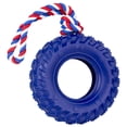 thumbnail image 2 of Dog Tire Toy-2026 Upgraded, Treat Dispensing Chew Toy for Teething Clean & Dental Care, Natural Rubber Enrichment Dog Toys for Boredom Relieve, Interactive Tug-of-War Slow Feeder Pet Toys-Blue, 2 of 9