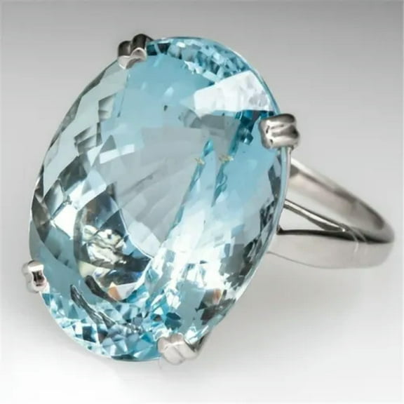 EOEMY 925 Silver Anniversary Rings For Women Elegant Cubic Zirconia Jewelry Size 6-10-#1-9