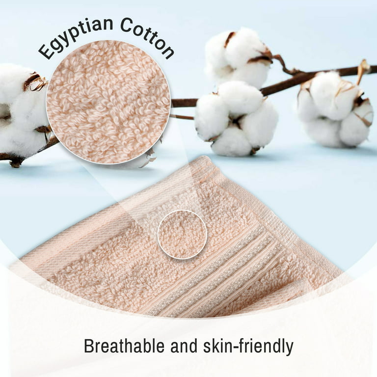 Superior Egyptian Cotton Absorbent 8-Piece Peach Towel Set