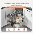 thumbnail image 3 of VEVOR Min 15"W Opening Blind Corner Pull Out Organizer, 2 Tier 4 Shelf Kitchen Cabinet Organizer, Chrome Carbon Steel Storage Basket, Slide Out Storage Organizer, Left & Right Open Compatible, 3 of 9