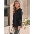 thumbnail image 3 of Womens Long Sleeve Tops Dressy Casual Shirts Pleated Crewneck Basic Blouses Fall Trendy Outfits, 3 of 6