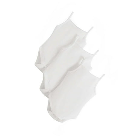 

3pcs Casual Solid Spaghetti Strap Cami Sleeveless White Baby Bodysuits (Baby s)