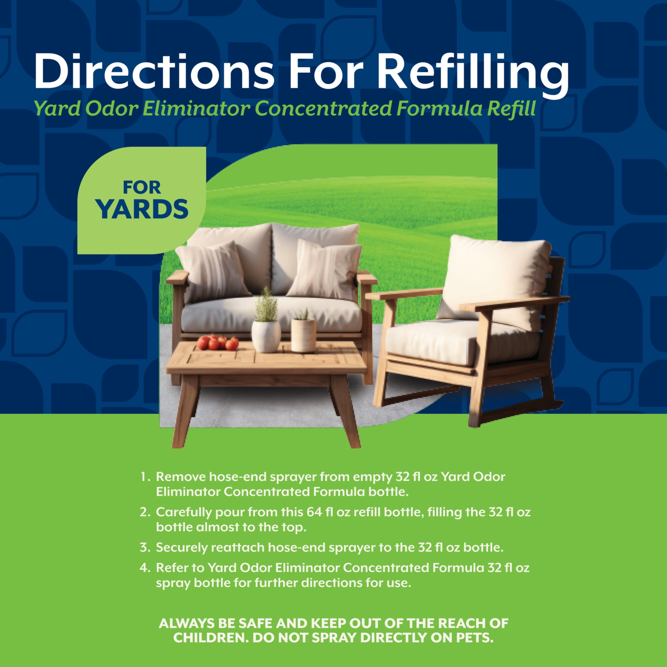 NaturVet Yard Odor Eliminator Concentrate Refill, 64 fl oz