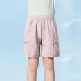 thumbnail image 2 of HaiMao Shorts for Girl Long Travel Shorts Elastic Waist Summer Beach Short with Pockets Pink 5 Years, 2 of 5