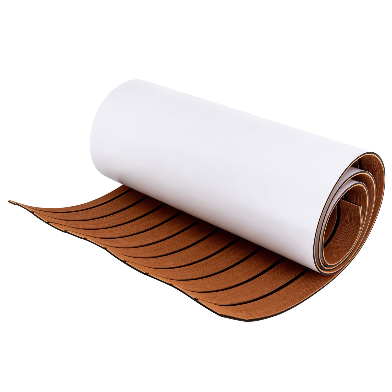 ToppiJoy 6mm Thickness EVA Boat Flooring Foam Decking Sheet Marine Floor Boat Mat Boat Carpet Sheet for Motorboat RV Yacht Kayak Surfboard Swimming Pool(Brown with Black Seam)