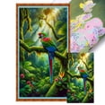 thumbnail image 1 of (14CTABB-555__C__40X70) Hilo algodón ecológico bordado 14CT 2 hebras impresión 40*70cm loro en la rama kit serie punto cruz, 1 of 9
