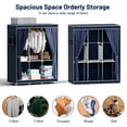 thumbnail image 4 of BAOKALER Dustproof Wardrobe Closet Storage Shelf, Non-woven Fabric Portable Closet Organizer, Dark Blue, 4 of 10
