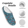 thumbnail image 5 of Wukai Bullfinches Branches And Balls Print Women's Indoor Bedroom Slipper Slip On Shoes, Unisex House Shoes with Anti-Skid Sole for Men, Gift for Women Men-11, 5 of 7