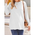 thumbnail image 4 of Weardear 3 Pack Maternity Shirts Womens Long Sleeve Split Side Tunic Tops Drop Shoulder T Shirt Casual Pregnancy Clothes, 4 of 6