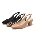 thumbnail image 3 of SACFOF Women's Pointed Toe Block Heel Pumps Slingback Chunky Slip On Low Mid Heel Closed Toe, 3 of 6