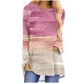 thumbnail image 1 of FAIWAD Tuniques à Manches Longues pour Femmes Col Rond Imprimé Tendance Grande Taille Chandail, 1 of 5