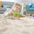 thumbnail image 4 of Geetinfly 2*6FT Area Rugs 2in*6in Fluffy Runner Rug SoFT Area Rugs Shag Plush Area Rug Carpet Non-Slip Fuzzy Bedside Rug for Nursery Dorm Hallway Home Decor Light Brown tie-dye light brown, 4 of 7