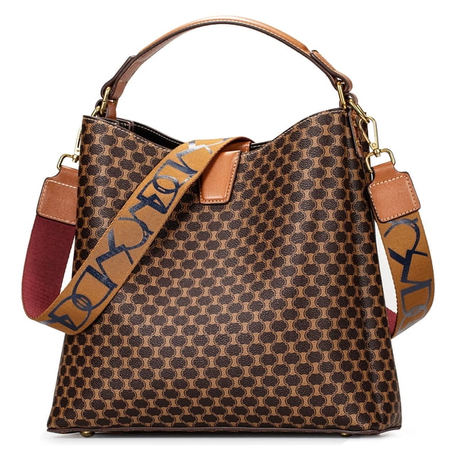 Bolso de mano IBFUN para mujer, piel vintage, asa superior, marrón