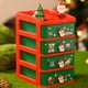 thumbnail image 4 of cpengpj Red Plastic Christmas Hair Accessory Storage Box for Kids, 4 Drawer Organizer with Santa Design, Holiday Gift Idea, 4 of 6