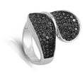 thumbnail image 4 of Dark Prong Black Simulated CZ Large Wide Wave Loop Ring ( Sizes 6 7 8 9 ) Sterling Silver Band Rings (Size 9), 4 of 4