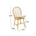 thumbnail image 3 of Christopher Knight Home Rustic Dining Chairs with Slatted Backs, Solid Wood Frame, Natural, Set of 2, 3 of 8
